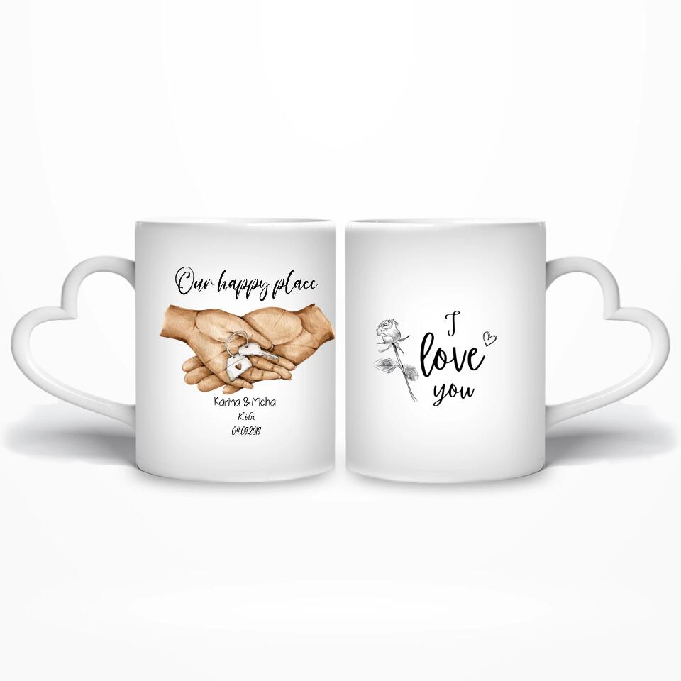 Our happy place - Personalisierbare Tasse