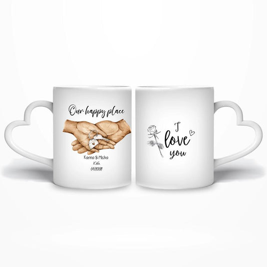 Our happy place - Personalisierbare Tasse