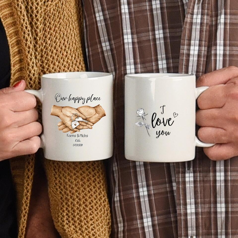 Our happy place - Personalisierbare Tasse