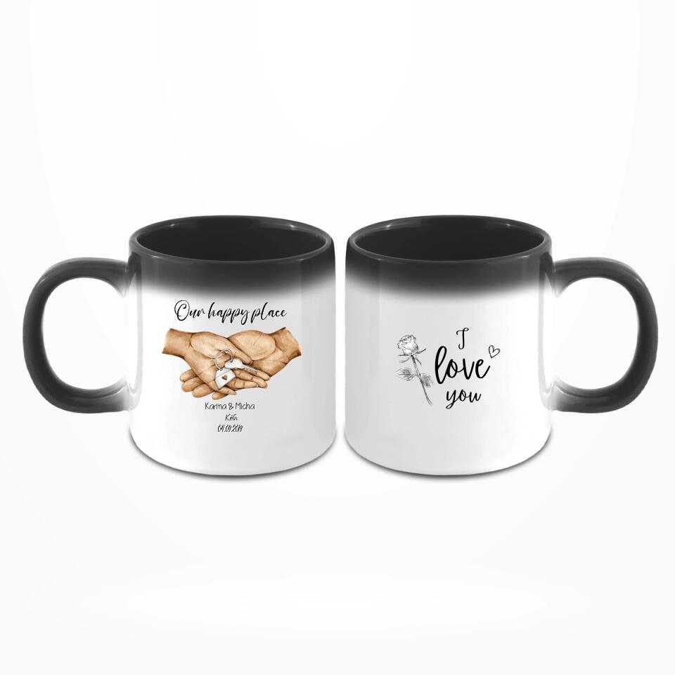 Our happy place - Personalisierbare Tasse