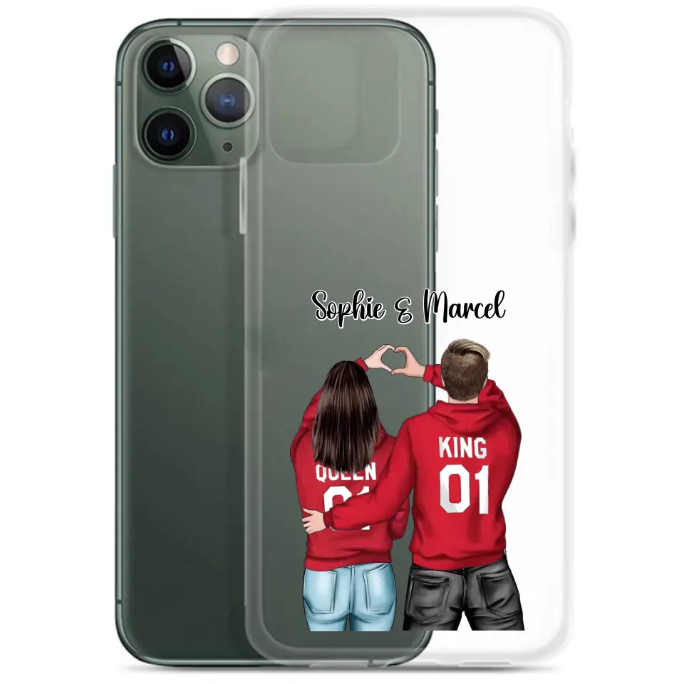 Pärchen Herzhände - Personalisierbare Handyhülle