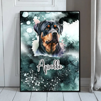 Hund mit Wasserfarbe - Personalisierbares Poster