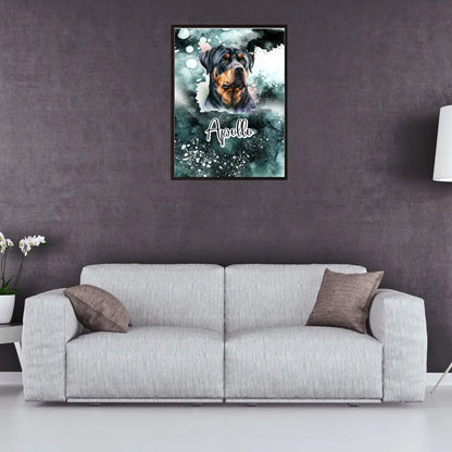 Hund mit Wasserfarbe - Personalisierbares Poster