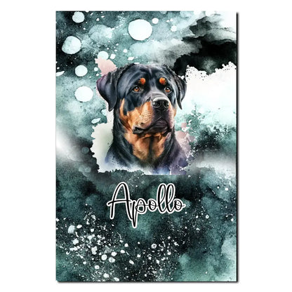 Hund mit Wasserfarbe - Personalisierbares Poster