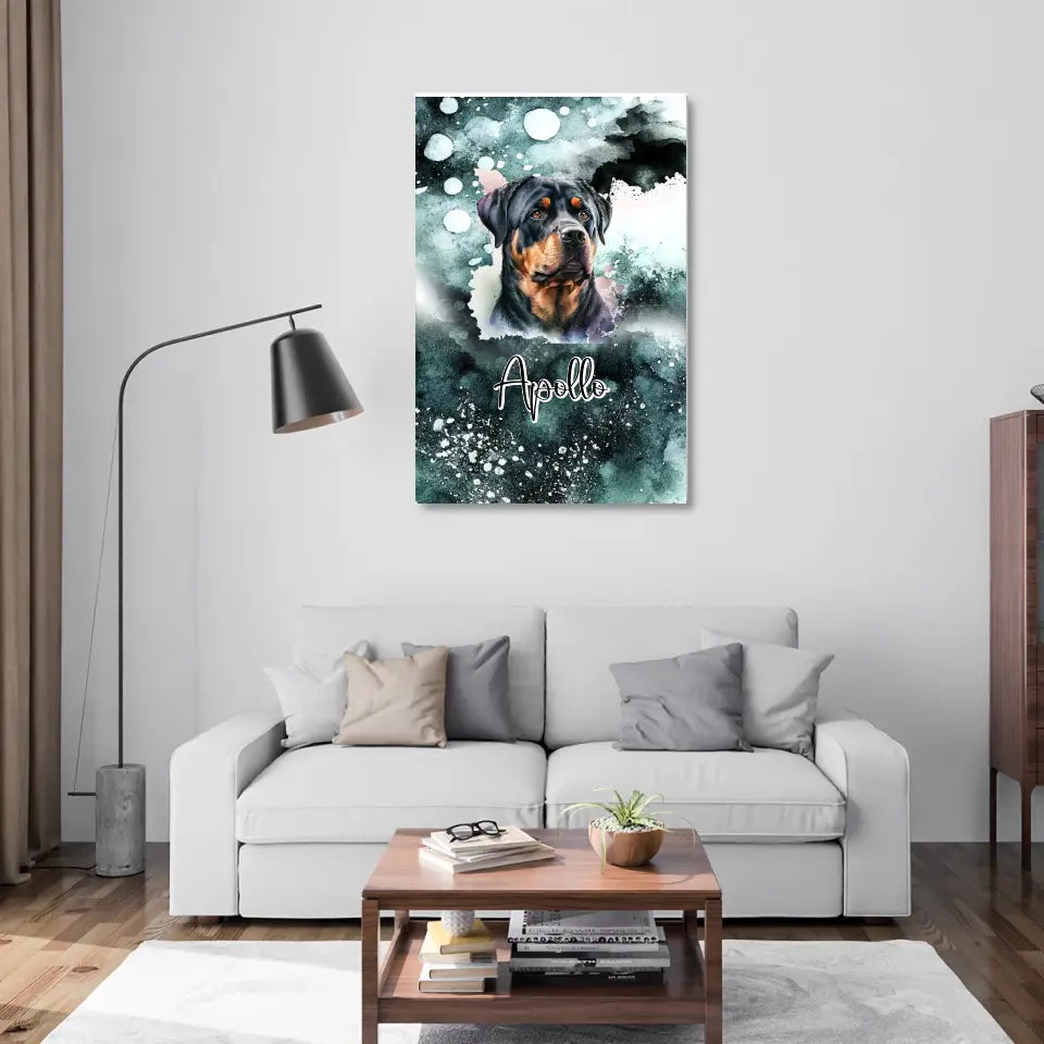 Hund mit Wasserfarbe - Personalisierbares Poster