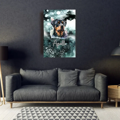 Hund mit Wasserfarbe - Personalisierbares Poster