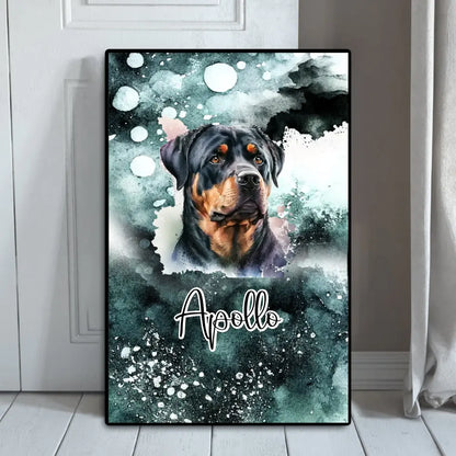 Hund mit Wasserfarbe - Personalisierbares Poster