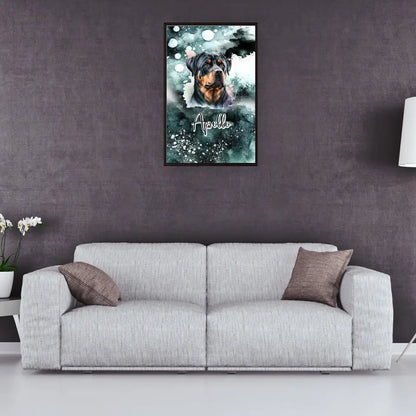 Hund mit Wasserfarbe - Personalisierbares Poster