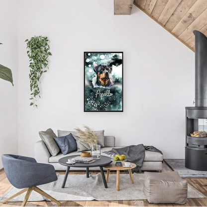 Hund mit Wasserfarbe - Personalisierbares Poster