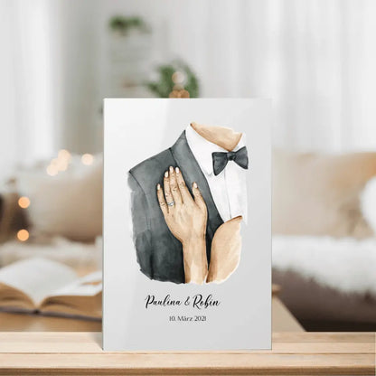 Hochzeit Paar - Personalisierbares Acrylglas