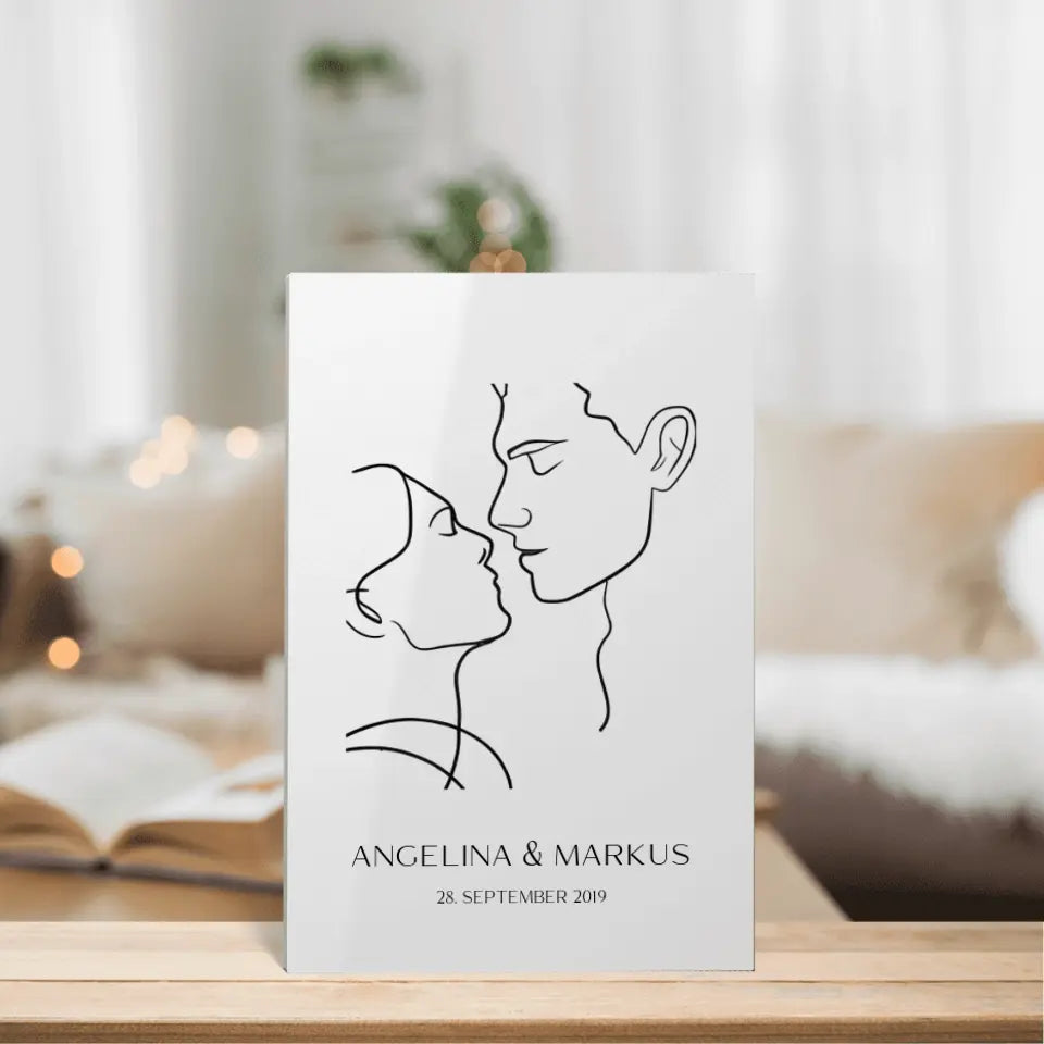 Pärchenzeichnung - Personalisierbares Acrylglas