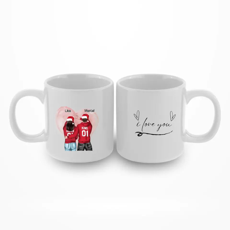 Weihnachten Pärchen - Personalisierbare Tasse