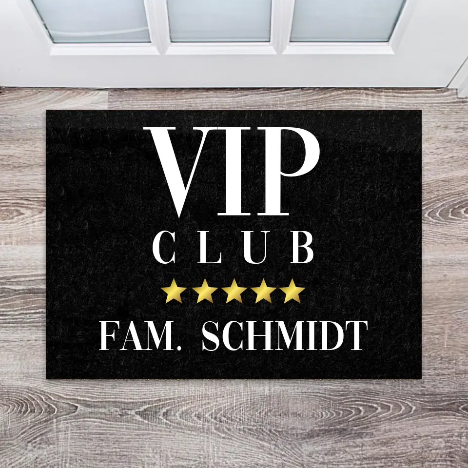 VIP Club Familie - Personalisierbare Fußmatte