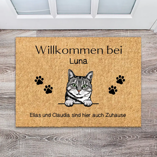 Niedliches Haustier (Katze/Hund) - Personalisierbare Fußmatte