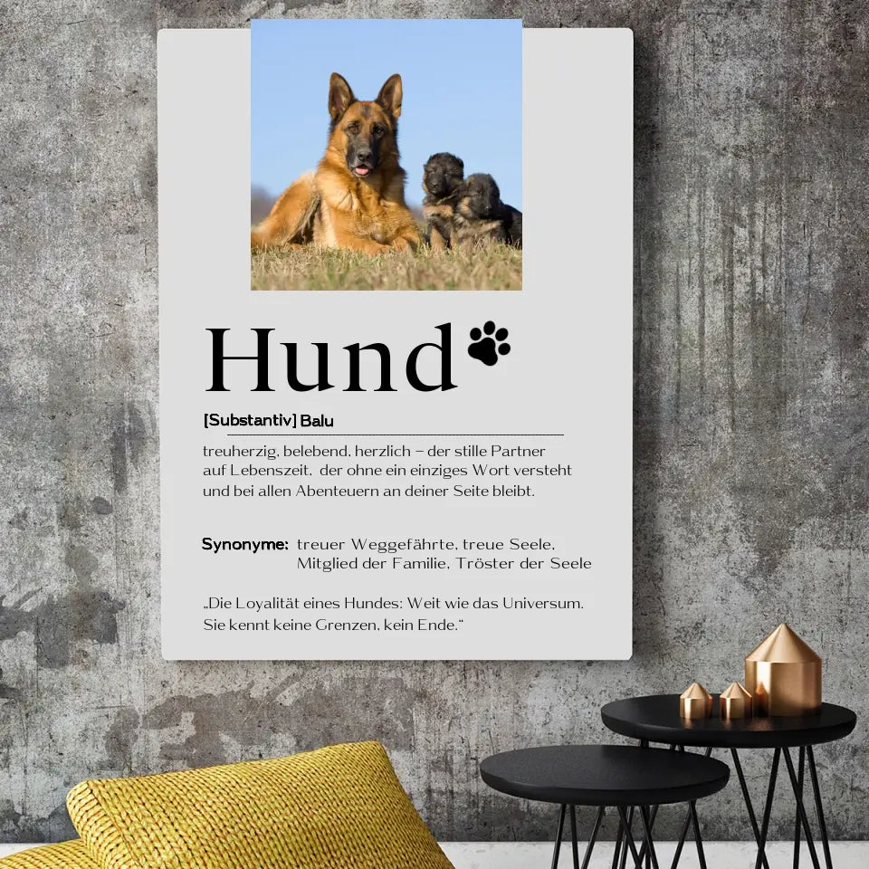 Hund Definition mit Bild - Personalisierbares Poster