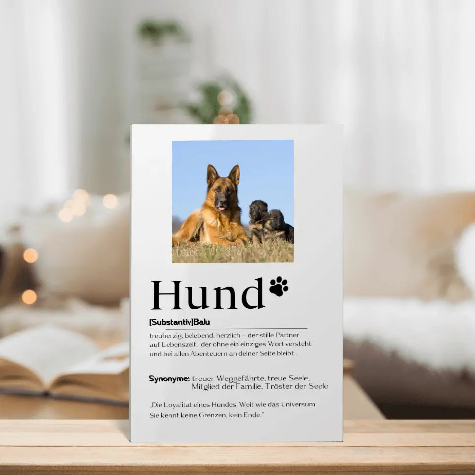 Hund Definition mit Bild - Personalisierbares Acrylglas