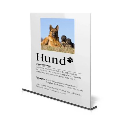 Hund Definition mit Bild - Personalisierbares Acrylglas