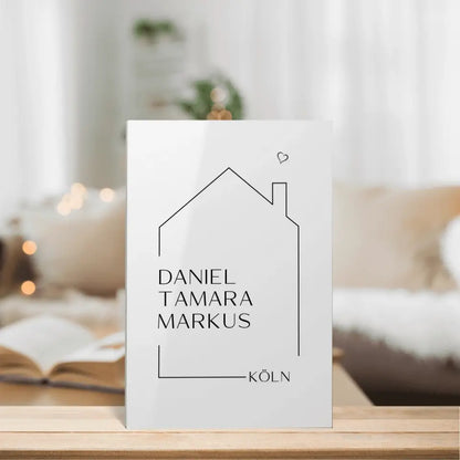 Hausbewohner Einzugsgeschenk - Personalisierbares Acrylglas