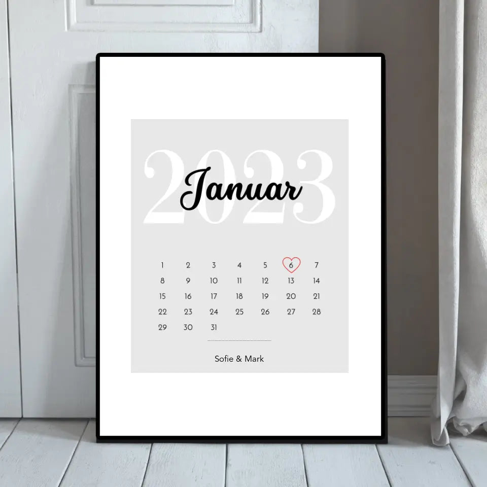 Jahrestag Kalender - Personalisierbares Poster