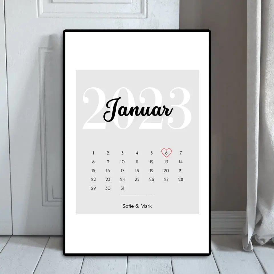 Jahrestag Kalender - Personalisierbares Poster