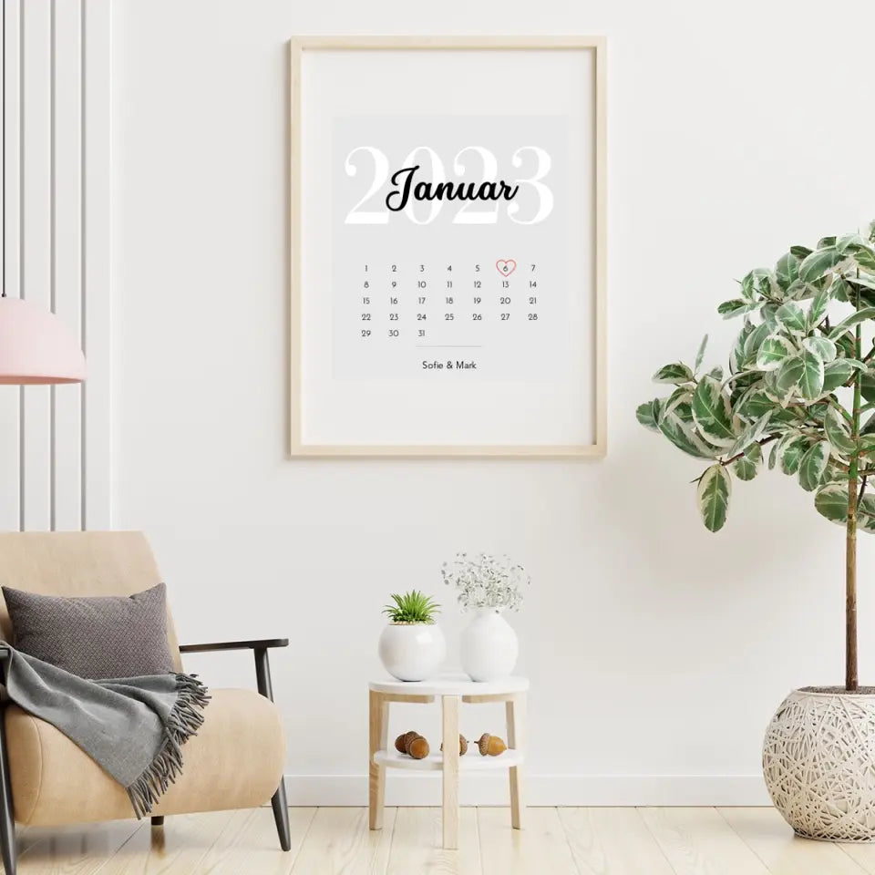 Jahrestag Kalender - Personalisierbares Poster