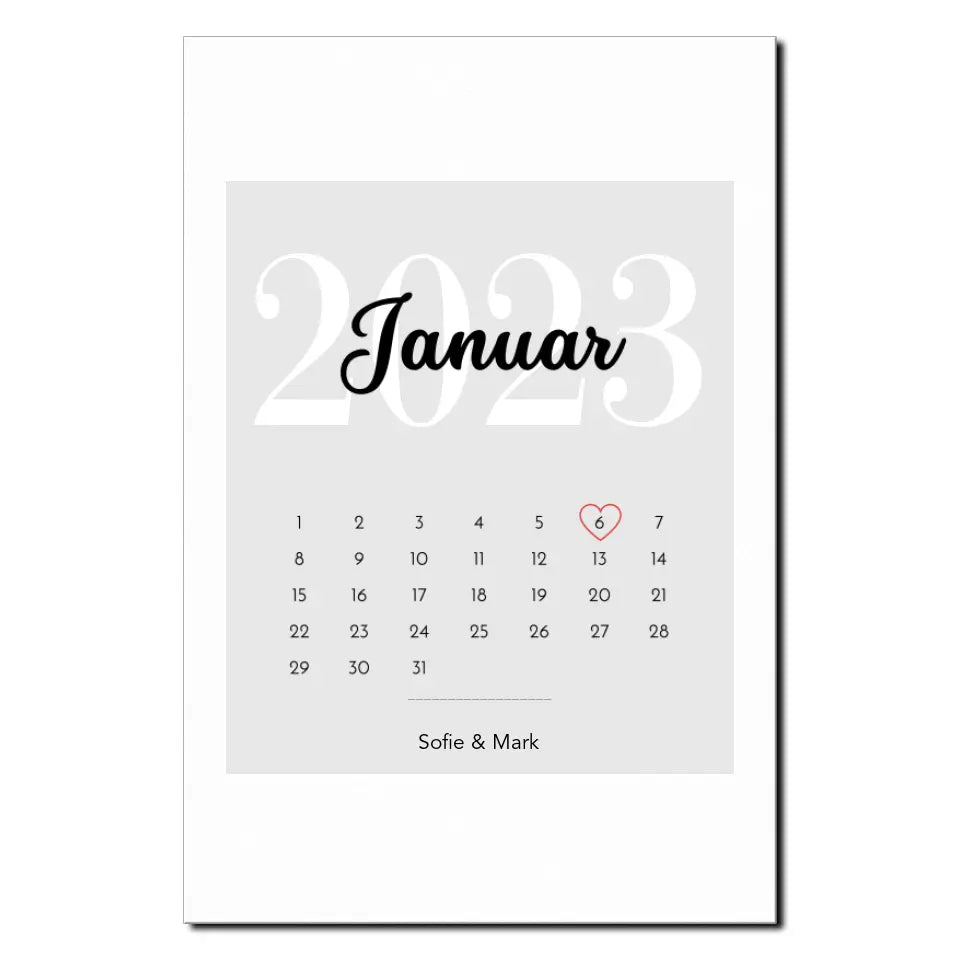 Jahrestag Kalender - Personalisierbares Poster