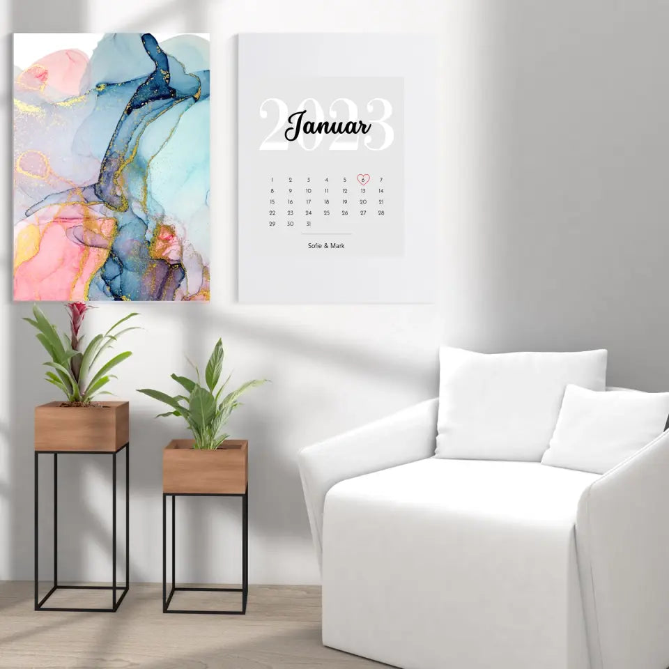 Jahrestag Kalender - Personalisierbares Poster