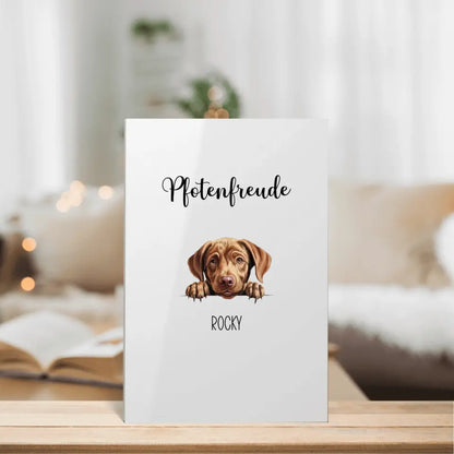 Süßer Hund mit Wunschtext - Personalisierbares Acrylglas