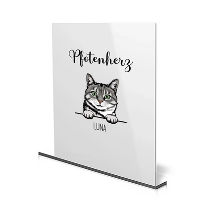 Süße Katze mit Wunschtext - Personalisierbares Acrylglas