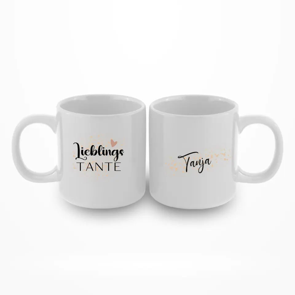 Lieblingstante mit Namen - Personalisierbare Tasse