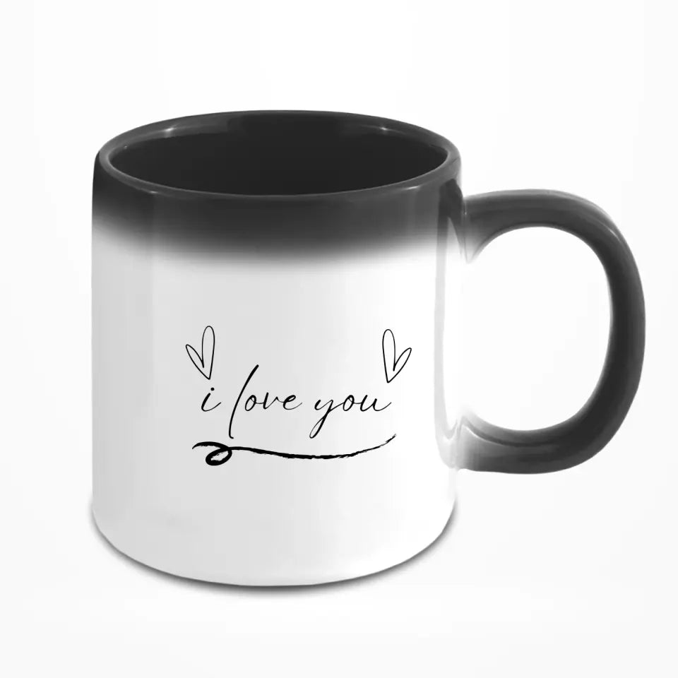 Zwei Orte, ein Herz - Personalisierbare Tasse