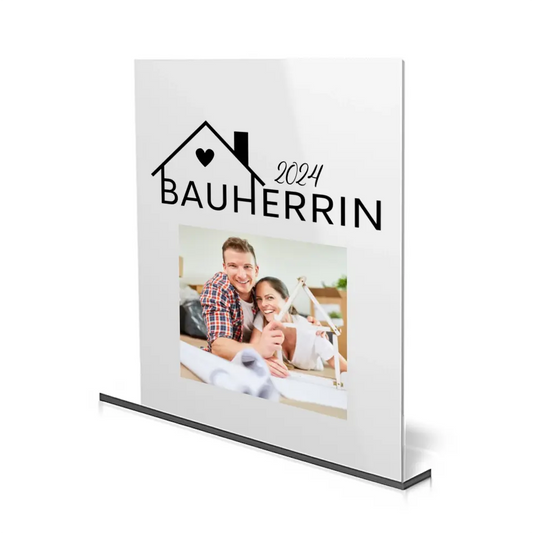 Bauherren mit eigenem Bild - Personalisierbares Acrylglas