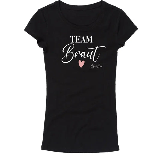 Team Braut JGA Shirt schwarz - Personalisierbares T-Shirt
