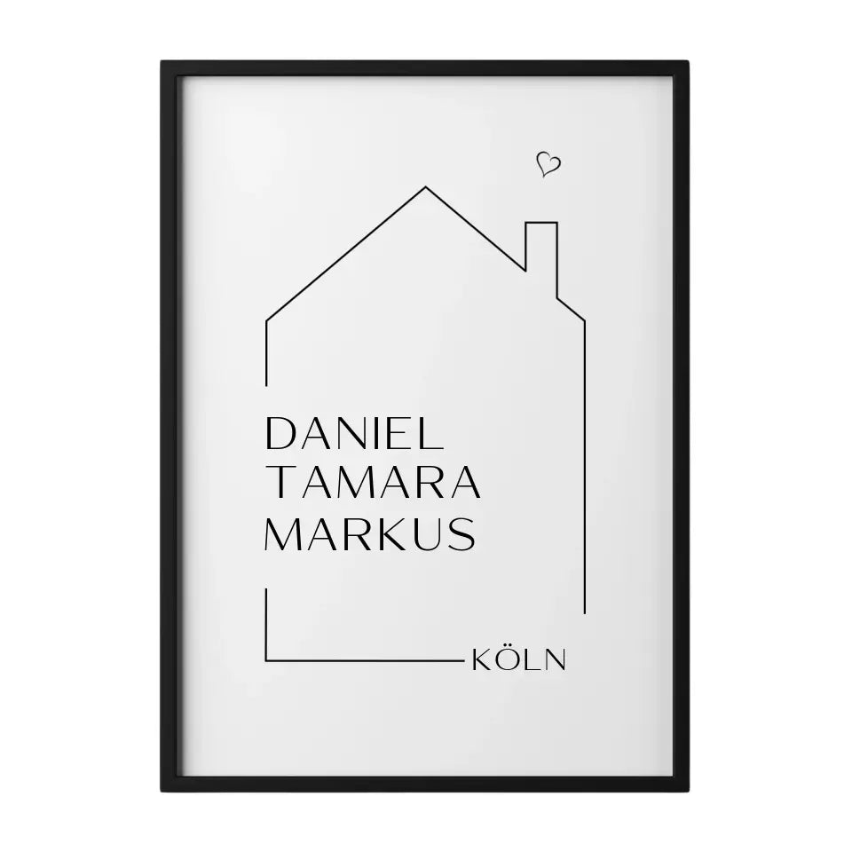 Hausbewohner Einzugsgeschenk - Personalisierbares Poster