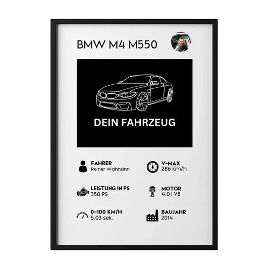 Fahrzeug Quartett - Personalisierbares Poster