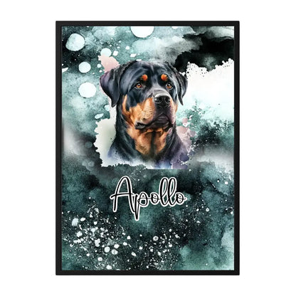 Hund mit Wasserfarbe - Personalisierbares Poster