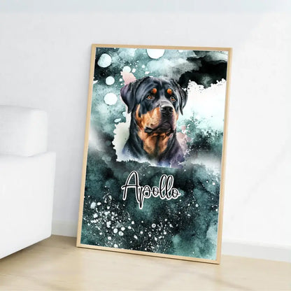 Hund mit Wasserfarbe - Personalisierbares Poster