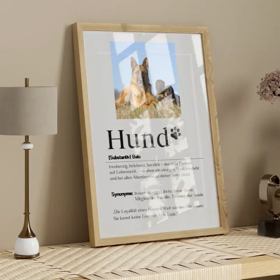 Hund Definition mit Bild - Personalisierbares Poster