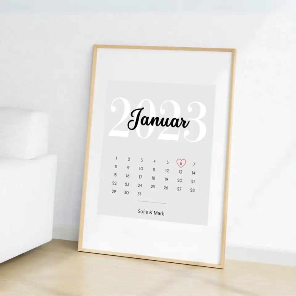 Jahrestag Kalender - Personalisierbares Poster