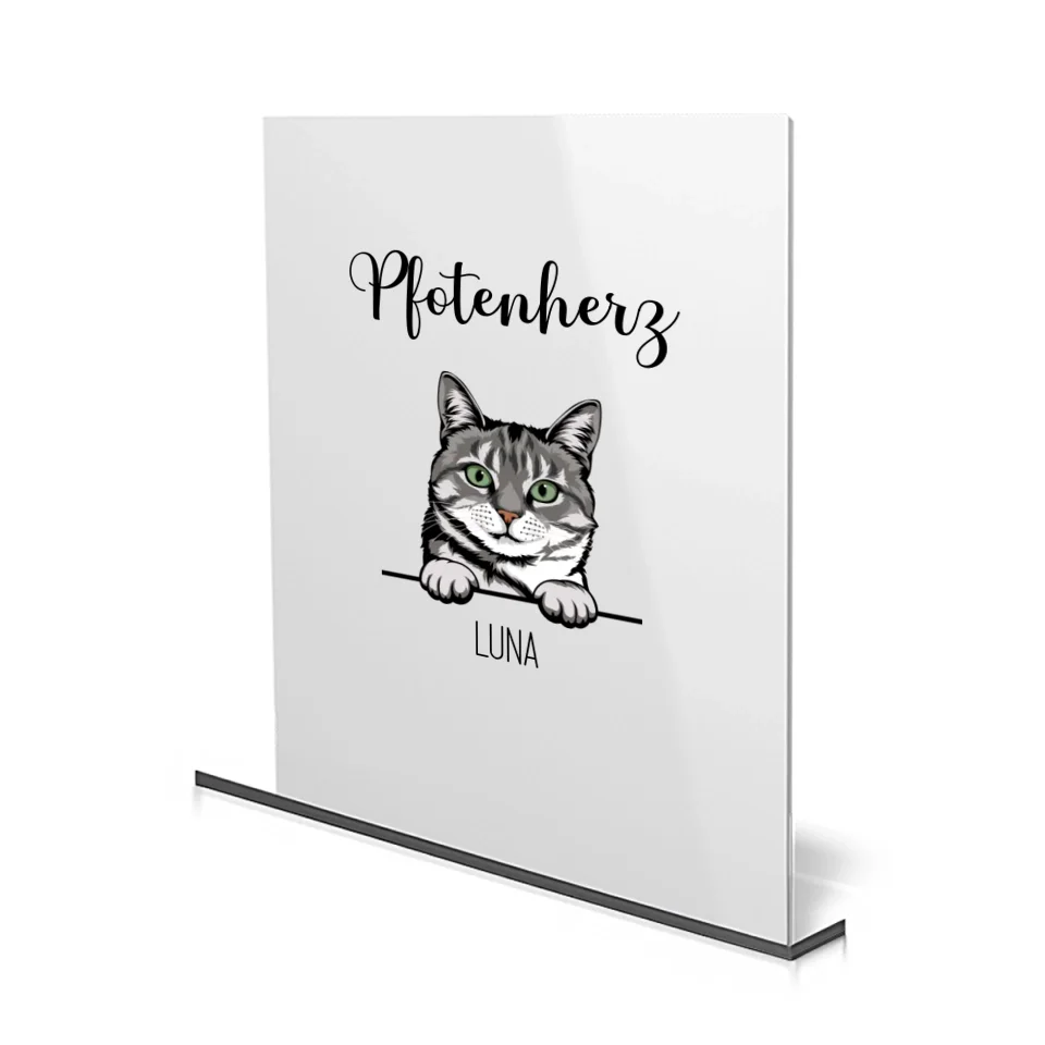 Personalisiertes Acrylglas mit Katzenmotiv ein perfektes Geschenk für Katzenbesitzer