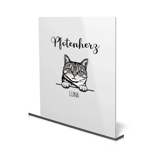 Personalisiertes Acrylglas mit Katzenmotiv ein perfektes Geschenk für Katzenbesitzer