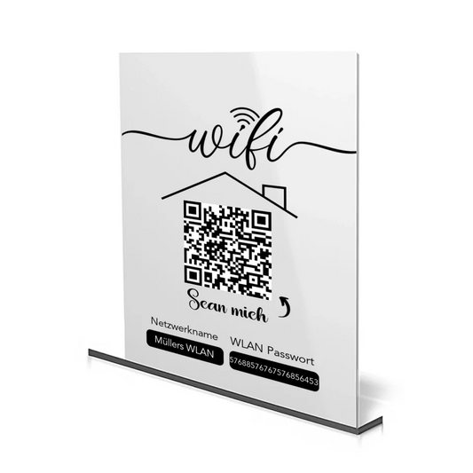 Personalisierbares WLAN Schild Fotodruck auf Acrylglas