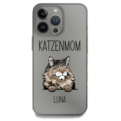 iPhone Handyhülle mit Kätzchenmotiv und personalisiertem Text für Katzenmamas.