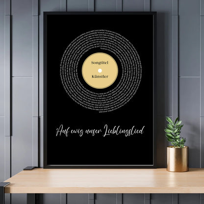 Song Lyrics mit Namen - Personalisierbares Poster