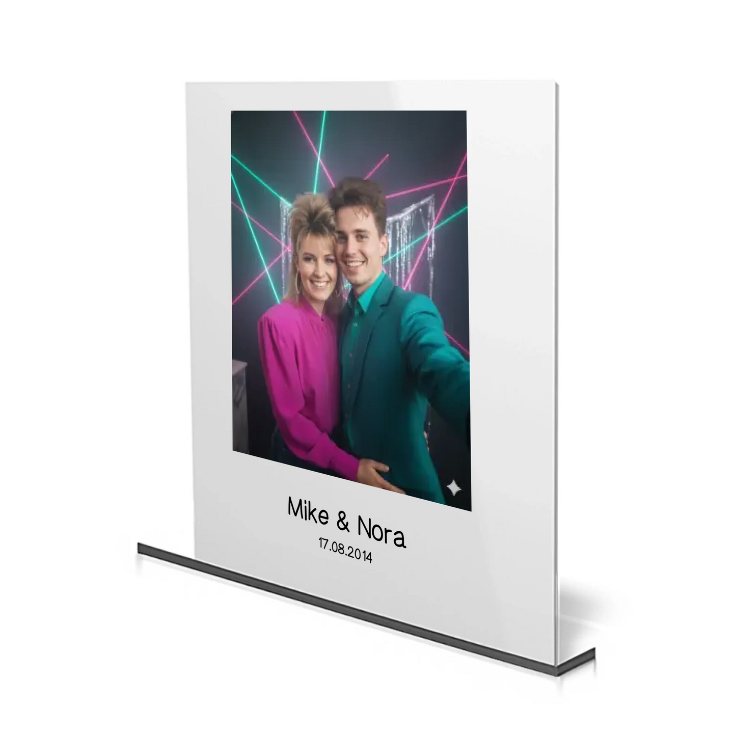 Personalisierbares Acrylglas mit Songtext, Namen und individuellen Details – perfektes Geschenk für Musikliebhaber.