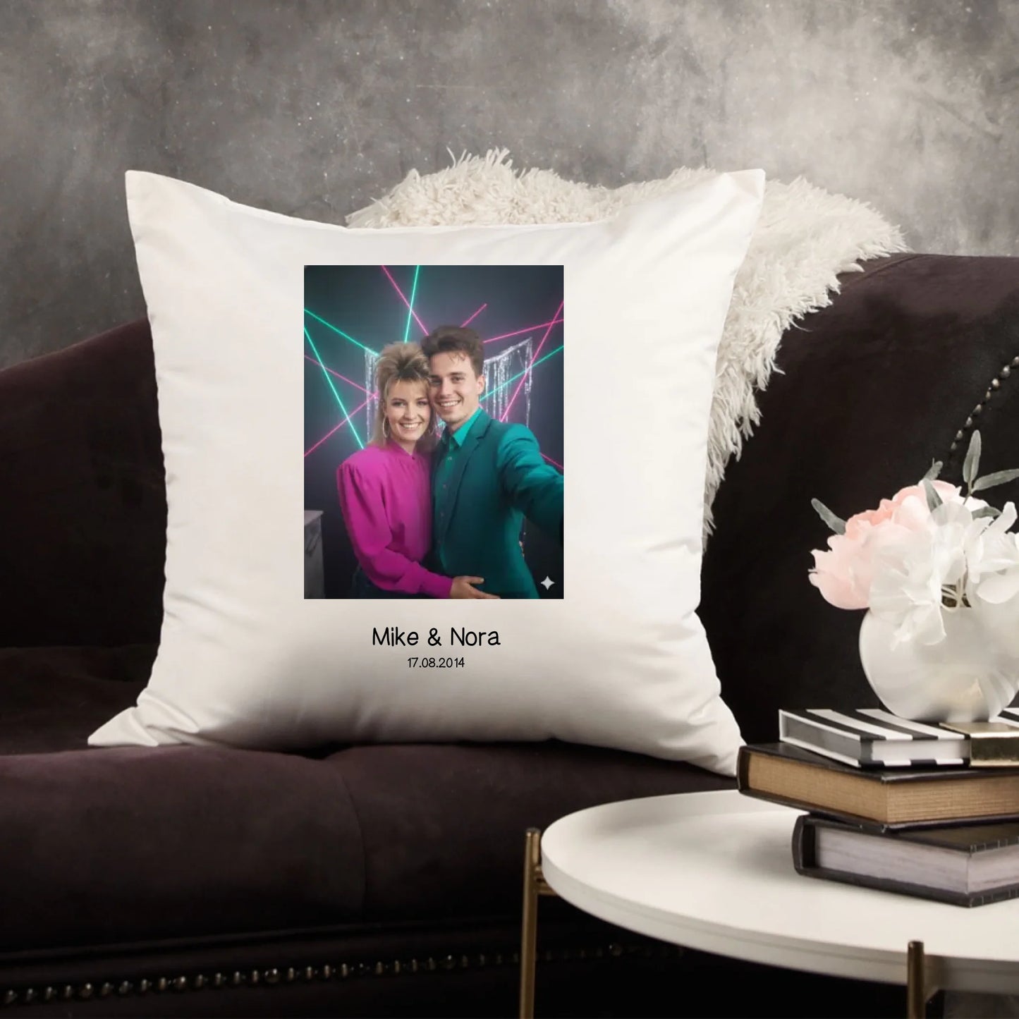 80s Portrait - Personalisierbares Kissen