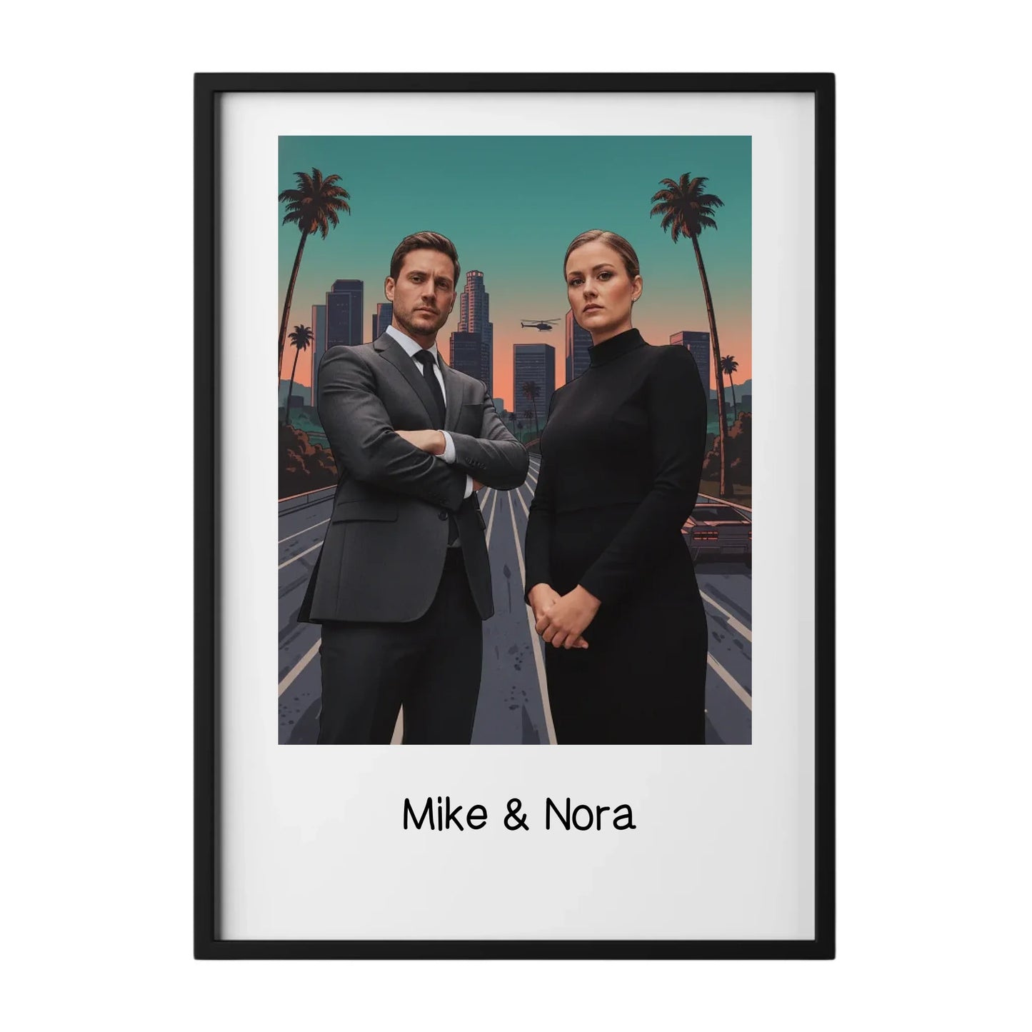 Personalisiertes Song Lyrics Poster mit Namen und schwarzem Hintergrund