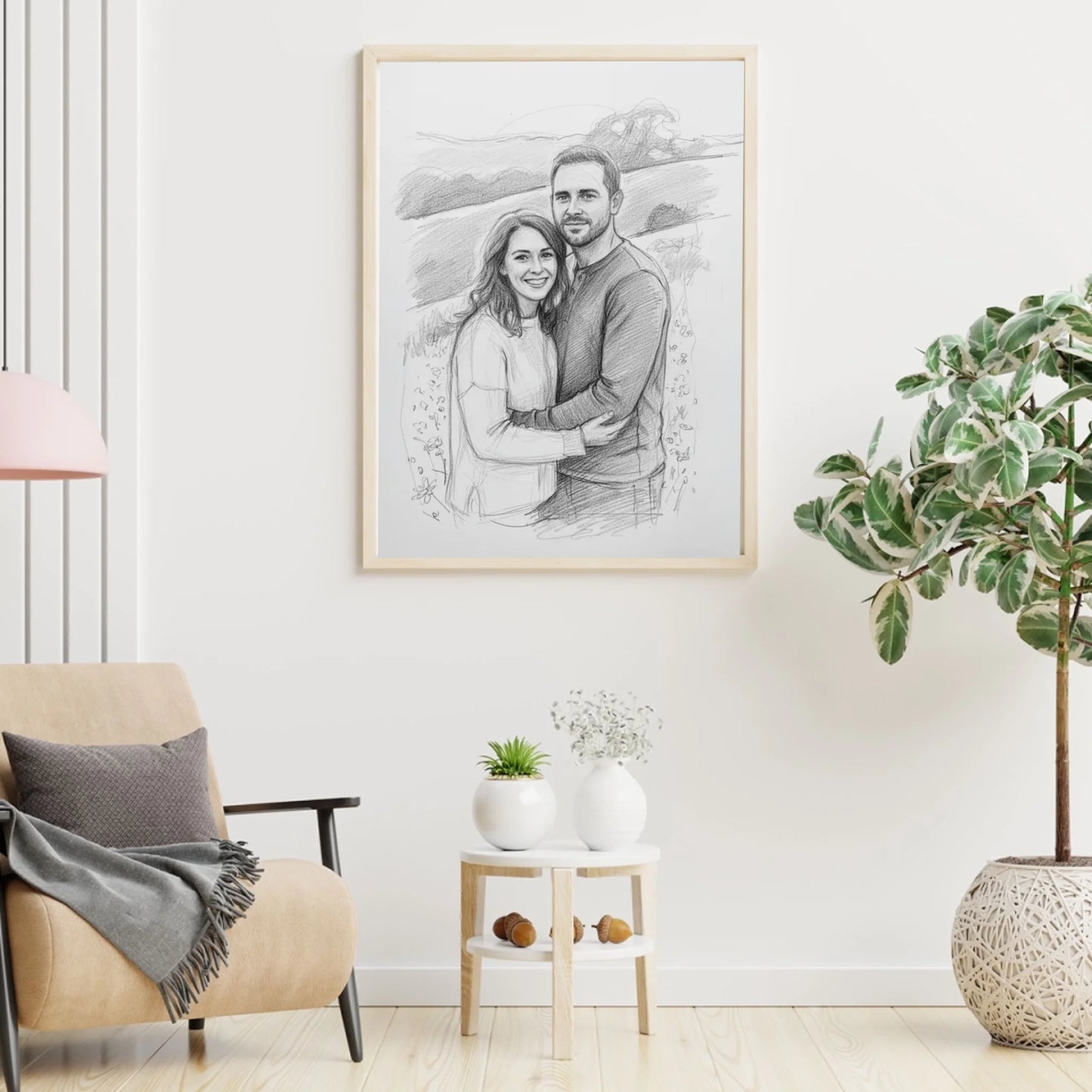 Bleistiftzeichnung Portrait - Personalisierbares Poster