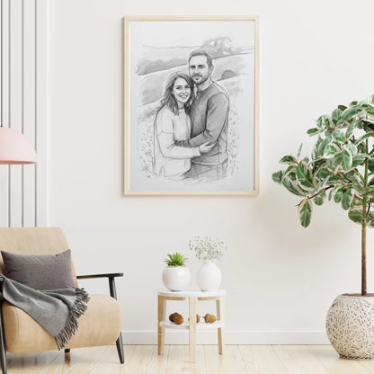 Bleistiftzeichnung Portrait - Personalisierbares Poster