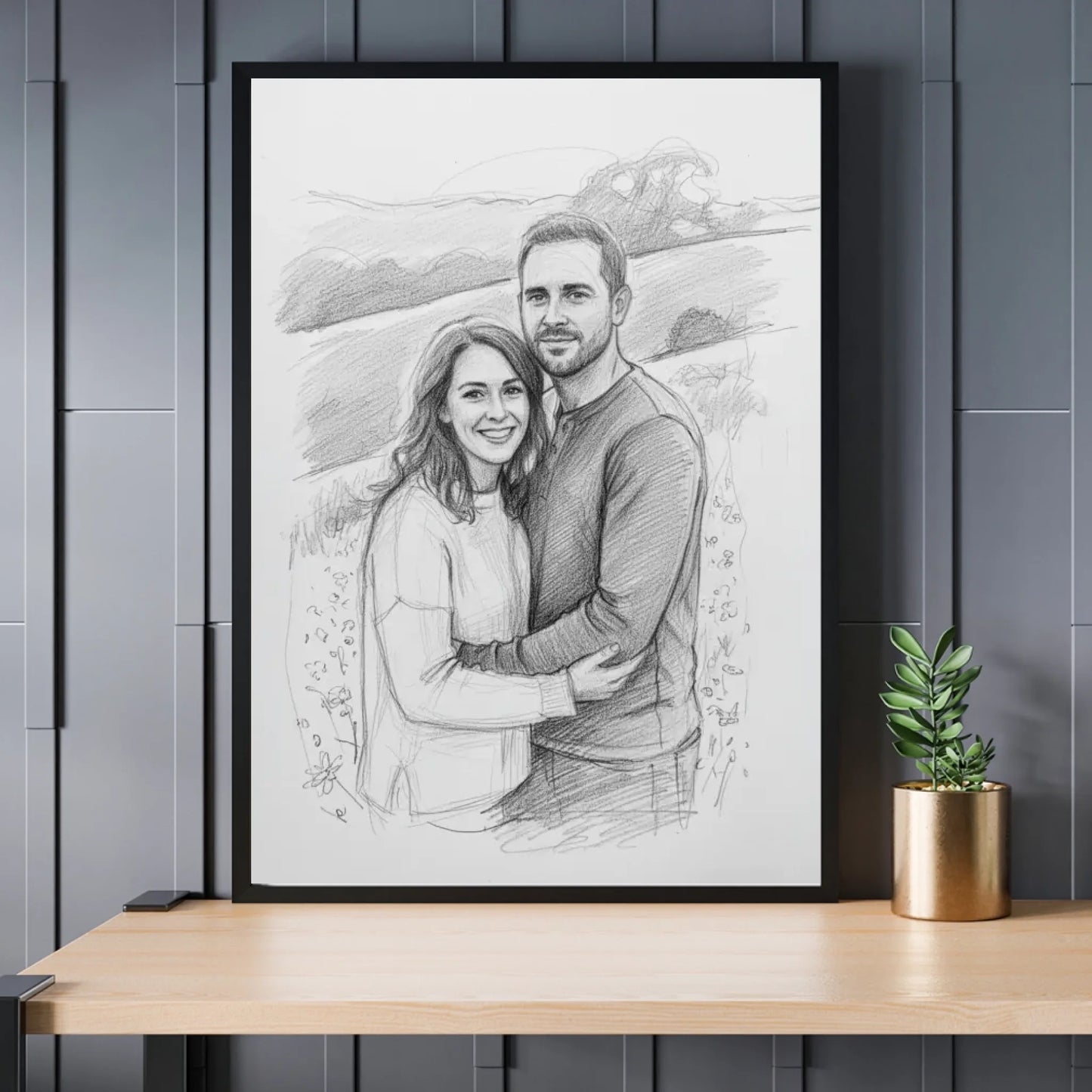 Bleistiftzeichnung Portrait - Personalisierbares Poster